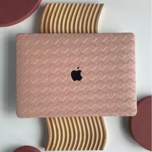 Pale Rose Leather Weave Hard Case Cover for MacBook Air 13”
